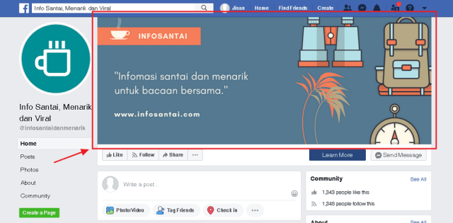 contoh cover photo page infosantai