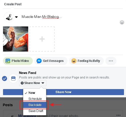 fungsi backdate post facebook