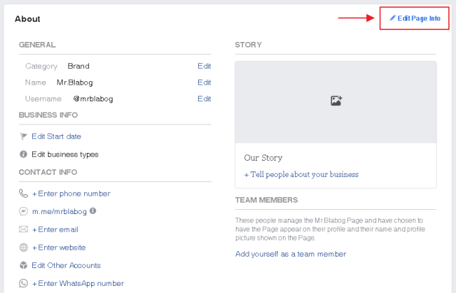 lokasi edit page info bahagian about