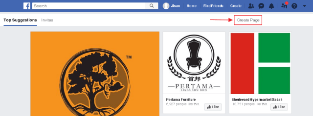 lokasi link create page