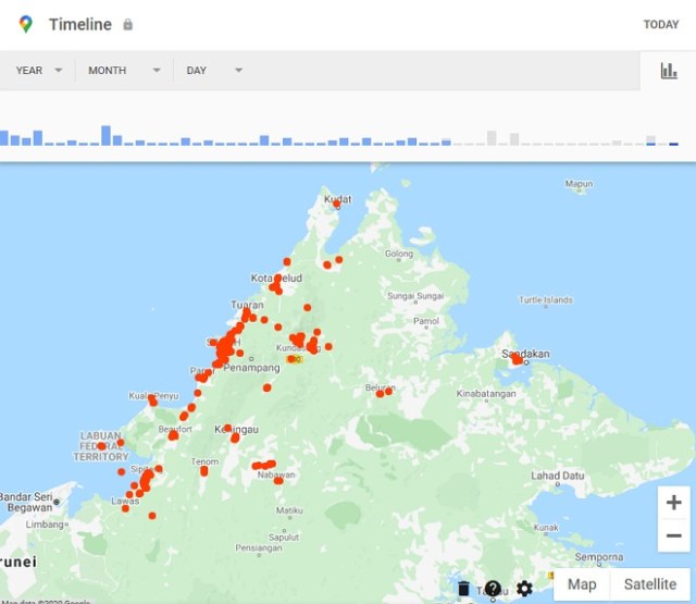 paparan google timeline